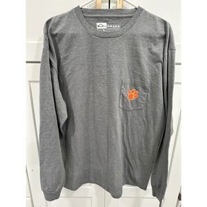 Drake Waterfowl Long Sleeve T-Shirt Clemson Paw‎ Graphic Tee Mens Size L